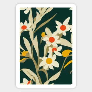 Beautiful Stylized White Flowers, for all those who love nature #207 Sticker